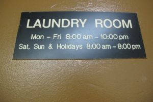 145 Lincoln Ave laundry room sign